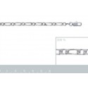Bracelet argent 925/000 maille figaro 1 maillon diamantée 4 faces