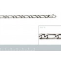 Bracelet argent 925/000 maille figaro 1 maillon diamantée 4 faces
