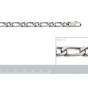 Chaîne argent 925/000 maille figaro diamantée 1 maillon 4 faces