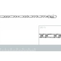 Bracelet argent 925/000 maille figaro 2 maillons diamantée 4 faces