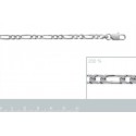 Bracelet argent 925/000 rhodiée maille figaro 2 maillons diamantée 4 faces