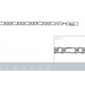Bracelet argent 925/000 maille figaro 2 maillons diamantée 4 faces