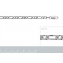 Chaîne argent 925/000 maille figaro diamantée 2 maillons 4 faces