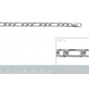 Bracelet argent 925/000 rhodiée maille figaro 2 maillons diamantée 4 faces