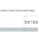 Bracelet argent 925/000 maille figaro 3 maillons diamantée 4 faces