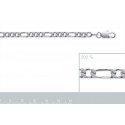 Chaîne argent 925/000 rhodiée maille figaro diamantée 3 maillons 4 faces 