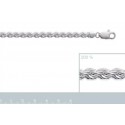 Bracelet argent 925/000 rhodiée maille corde ronde