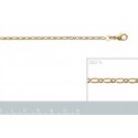 Chaîne plaqué-or 750/000 3 microns maille figaro diamantée