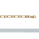 Chaîne plaqué-or 750/000 3 microns maille figaro diamantée