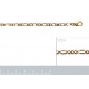 Bracelet plaqué-or 750/000 3 microns maille figaro diamantée