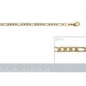 Bracelet plaqué-or 750/000 3 microns maille figaro diamantée