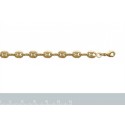 Bracelet plaqué-or 750/000 3 microns maille grain de café agrafée