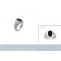 Bague argent 925/000 rhodiée imitation onyx