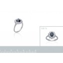 Bague argent 925/000 rhodiée oz pierres véritables 