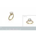 Bague plaqué-or 750/000 3 microns oz solitaire