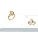 Bague plaqué-or 750/000 5 microns oz solitaire