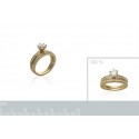 Bague plaqué-or 750/000 5 microns oz solitaire