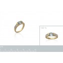 Bague plaqué-or 750/000 5 microns bicolore ps