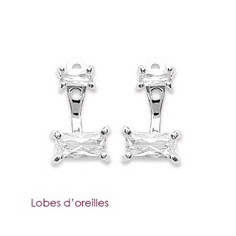 Lobes d'oreilles argent rhodiée 925/000 oz