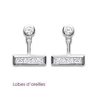 Lobes d'oreilles argent rhodiée oz 925/000 154XSZ0