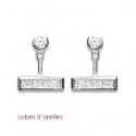 Lobes d'oreilles argent rhodiée oz 925/000