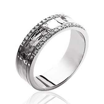 Bague argent 925/000 rhodiée oz