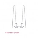 Chaîne d'oreilles argent rhodiée 925/000