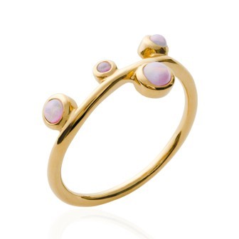 Bague plaqué-or 750/000 3 microns pierre synthétique CCEGCIA