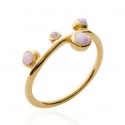 Bague plaqué-or 750/000 3 microns pierre synthétique