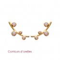Contour d'oreilles plaqué-or 750/000 3 microns pierre synthétique