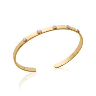 Jonc plaqué-or 750/000 3 microns pierre synthétique 971QSD58