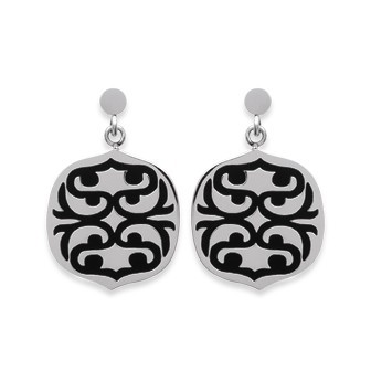 Boucle d'oreilles acier 316 L email