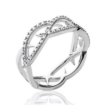 Bague argent 925/000 rhodiée oz