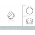 Bague argent 925/000 rhodiée imitation perles