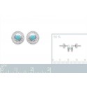 Boucles d'oreilles argent rhodiée 925/000 pierre synthétique