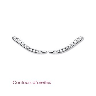 Boucles d'oreilles contours argent rhodiée 925/000 oz 15QSD10