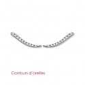 Boucles contours d'oreilles argent rhodiée 925/000 oz