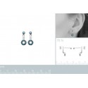 Lobes d'oreilles argent rhodiée 925/000 pierre synthétique
