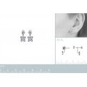 Lobes d'oreilles argent rhodiée oz 925/000