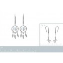 Boucles d'oreilles argent rhodiée 925/000 pierre synthétique