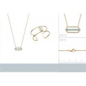 Collier plaqué-or 750/000 3 microns pierre synthétique