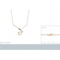 Collier plaqué-or 750/000 3 microns oz bicolore