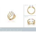 Bague plaqué-or 750/000 3 microns imitation perles