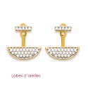 Lobes d'oreilles plaqué-or 750/000 3 microns bicolore oz