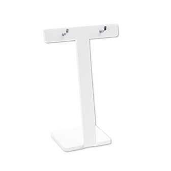 Présentoir boucles d'oreilles 2 crochets plexi blanc