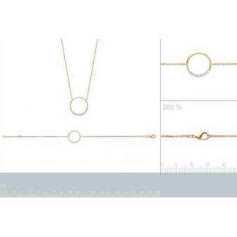 Collier plaqué-or 750/000 3 microns bicolore oz JHBJEBEF