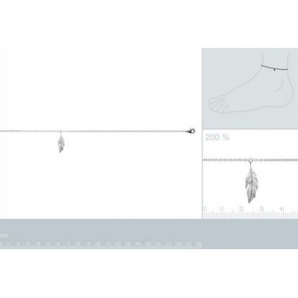 Chaîne cheville argent 925/000 rhodiée HCBFAGCF