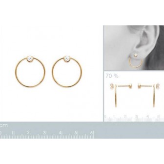 Boucle d'oreilles plaqué-or 750/000 3 microns oz CFEGDBA