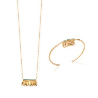 Collier plaqué-or 750/000 3 microns pierres synthétiques JFBJDJ