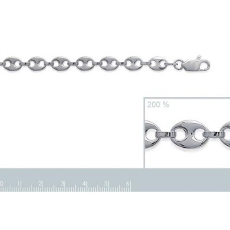 Chaîne argent 925/000 maille grains de café 